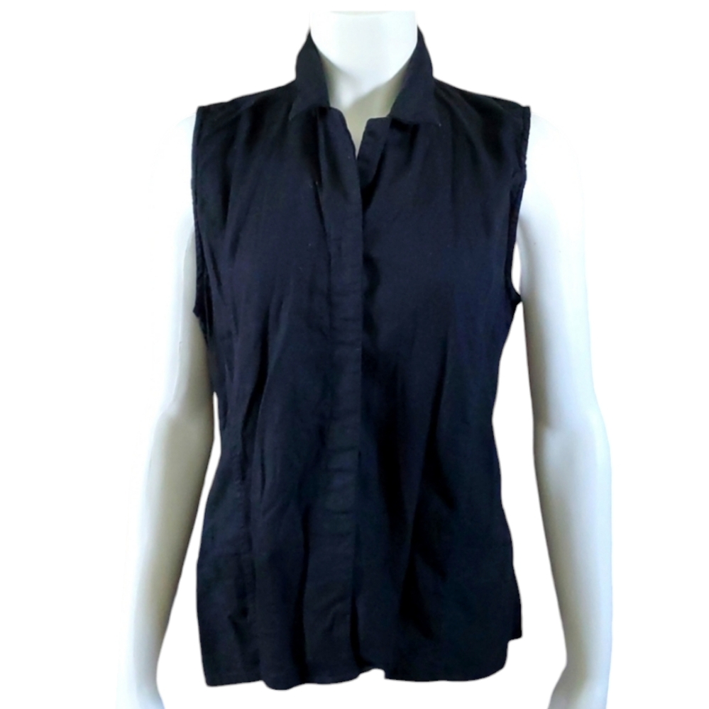 🦜 2/$10  RoseMary&Ivy Black Sleeveless Linen/Rayon Top. XL.